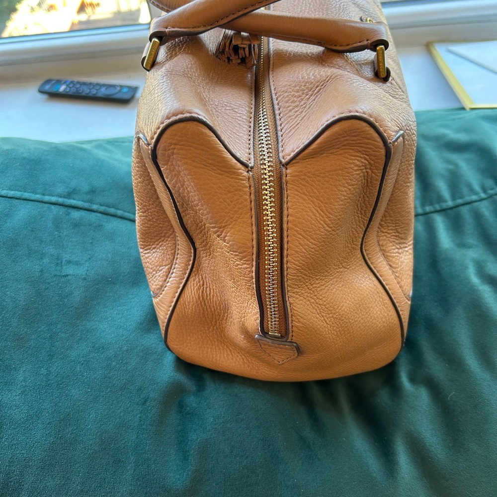 Tory Burch Tan Leather Satchel with Tassel - Picture 5 of 8